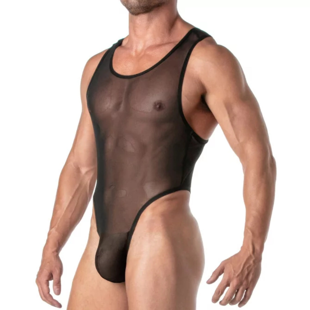 Men's mesh body thong - Size : XL