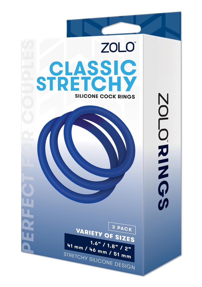 Zolo Classic Stretchy Silicone Cock Ring Blue
