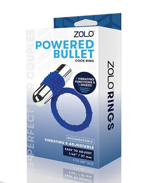 Zolo Powered Bullet Cock Ring Blue
